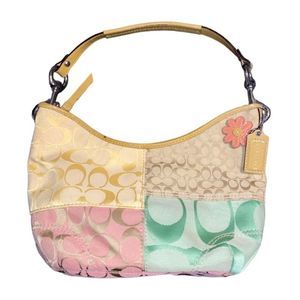 Coach Pastel Color Block COACH PASTEL Patchwork Small Hobo Shoulder Bag